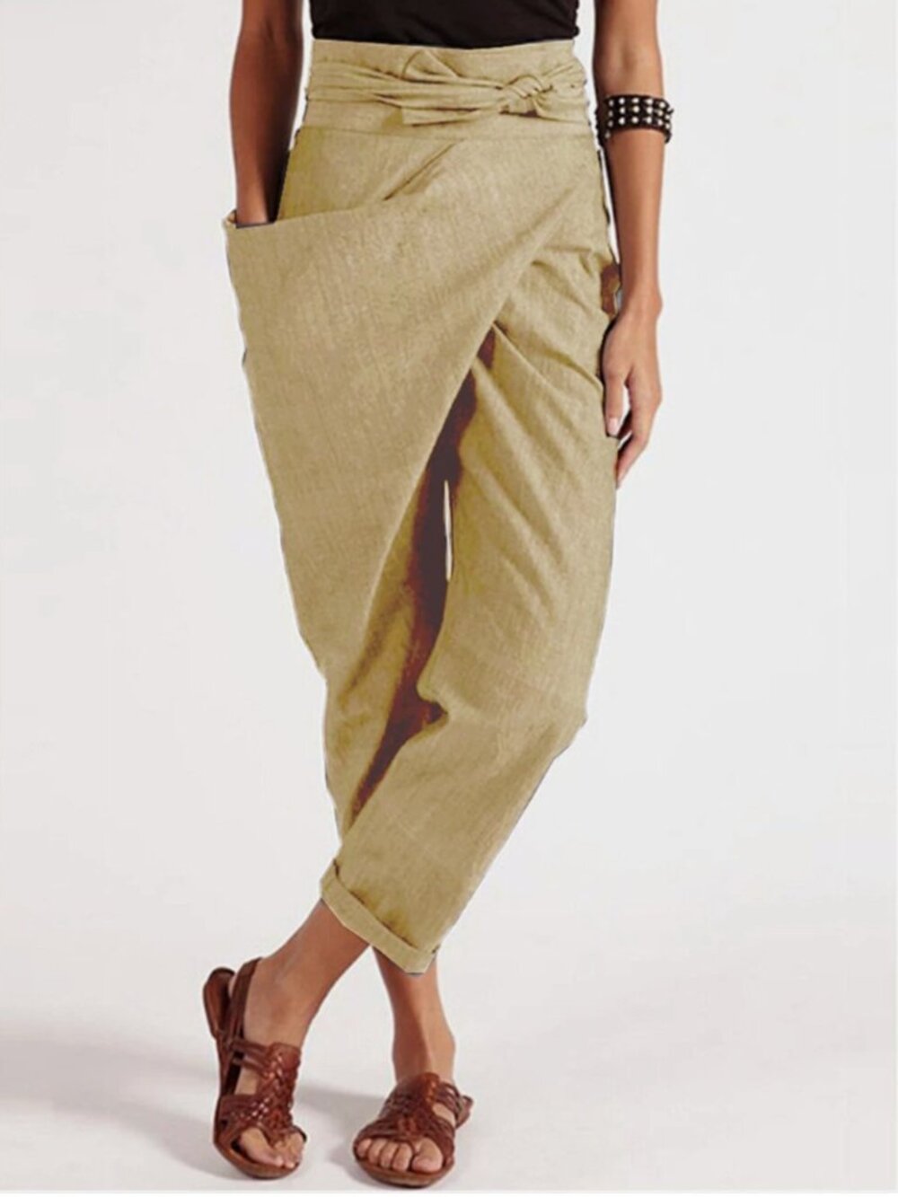 Women's Khaki Green Lantern Ankle Pants – Size Large | NWT